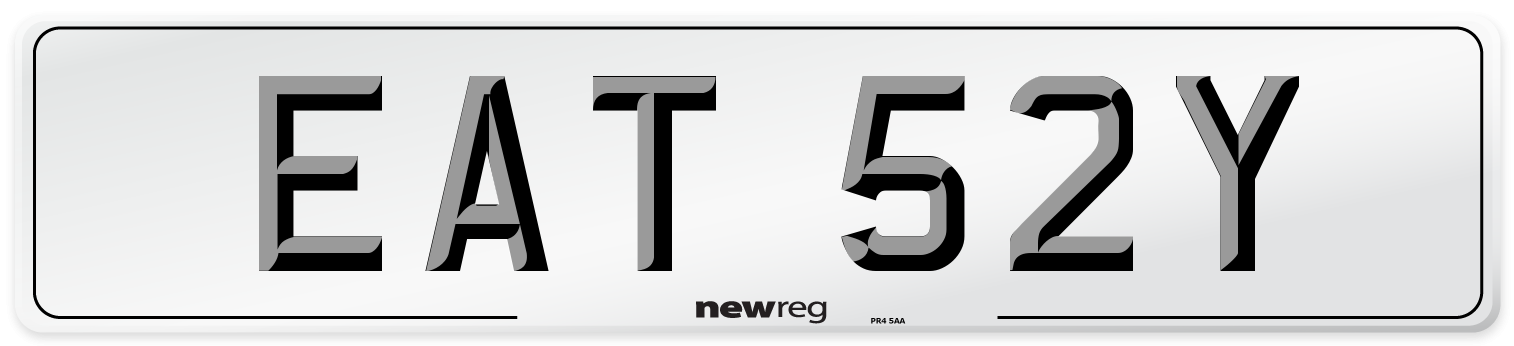 EAT 52Y Front Number Plate