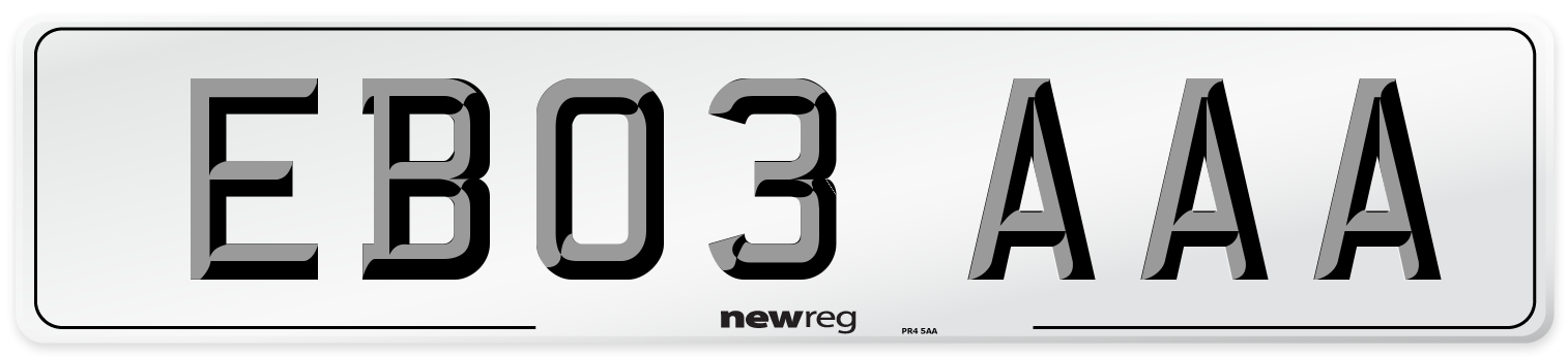 EB03 AAA Front Number Plate