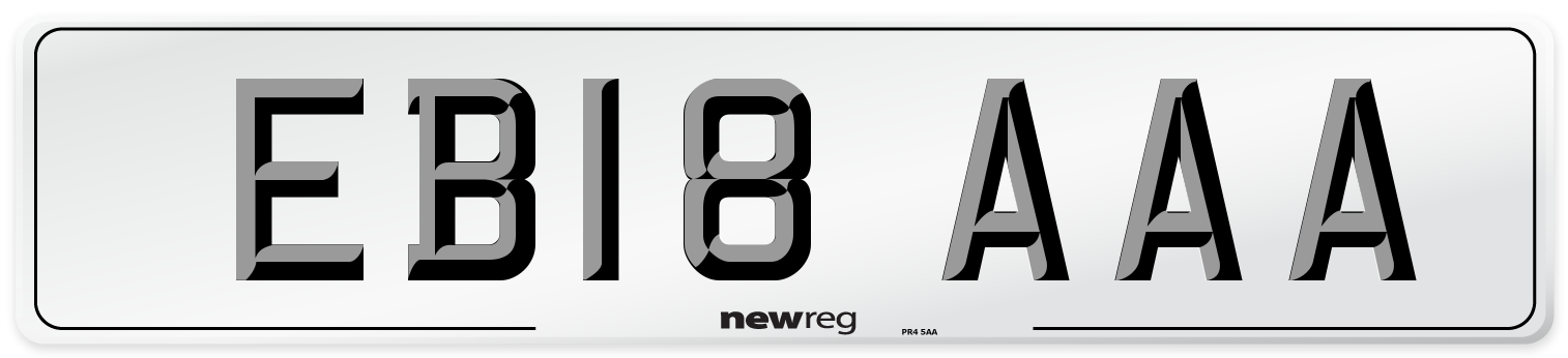EB18 AAA Front Number Plate
