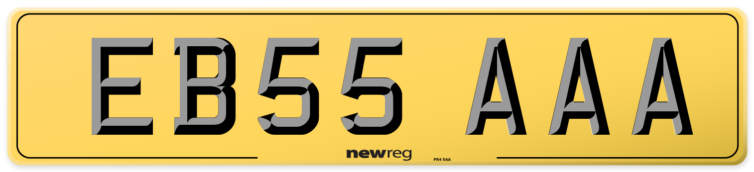 EB55 AAA Rear Number Plate