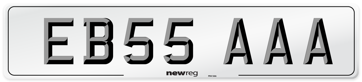 EB55 AAA Front Number Plate