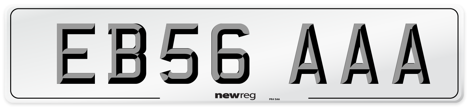 EB56 AAA Front Number Plate
