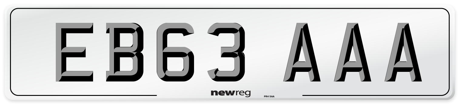 EB63 AAA Front Number Plate