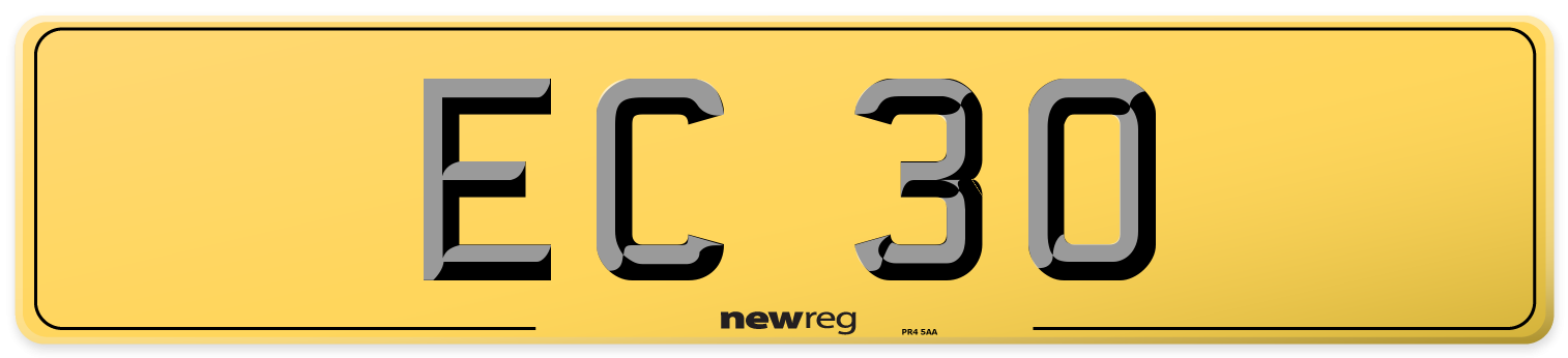 EC 30 Rear Number Plate
