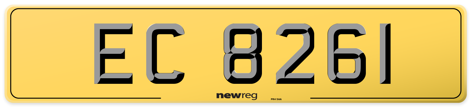 EC 8261 Rear Number Plate