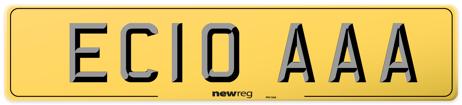 EC10 AAA Rear Number Plate