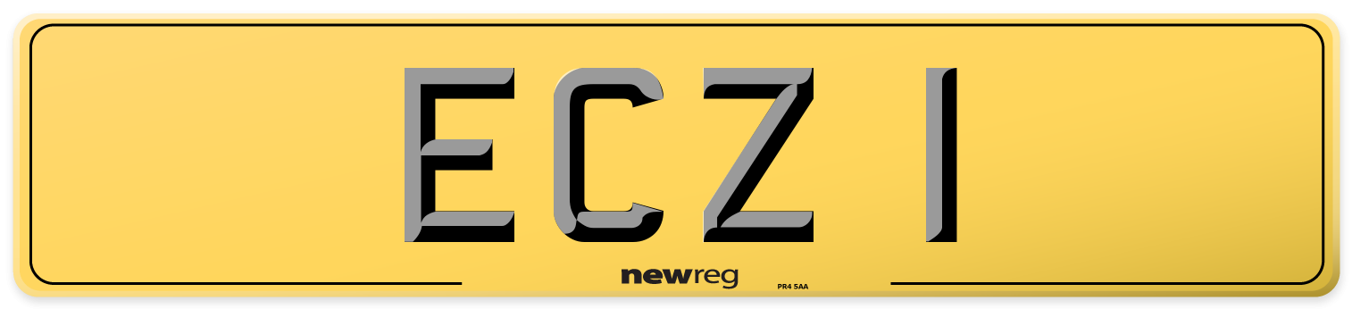 ECZ 1 Rear Number Plate