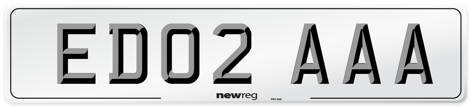 ED02 AAA Front Number Plate