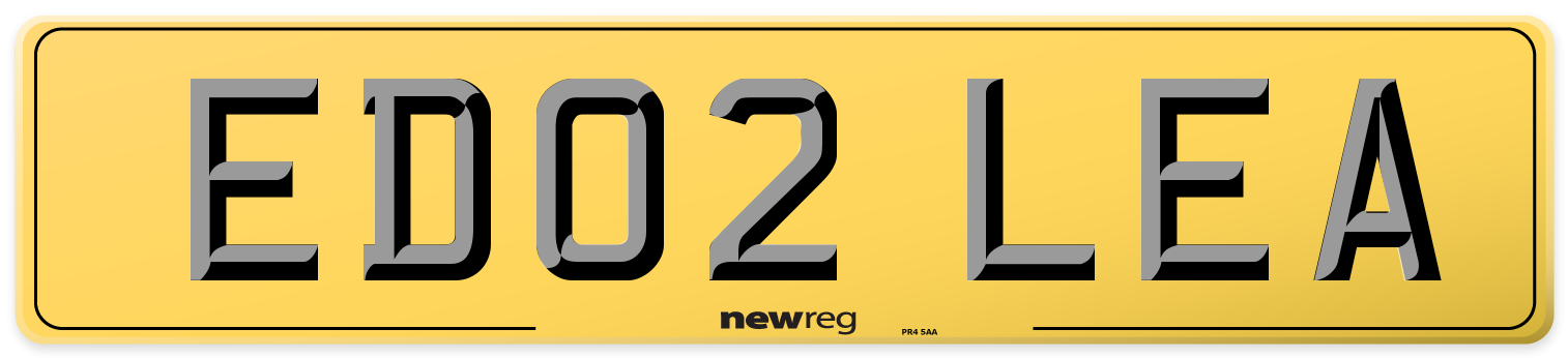 ED02 LEA Rear Number Plate