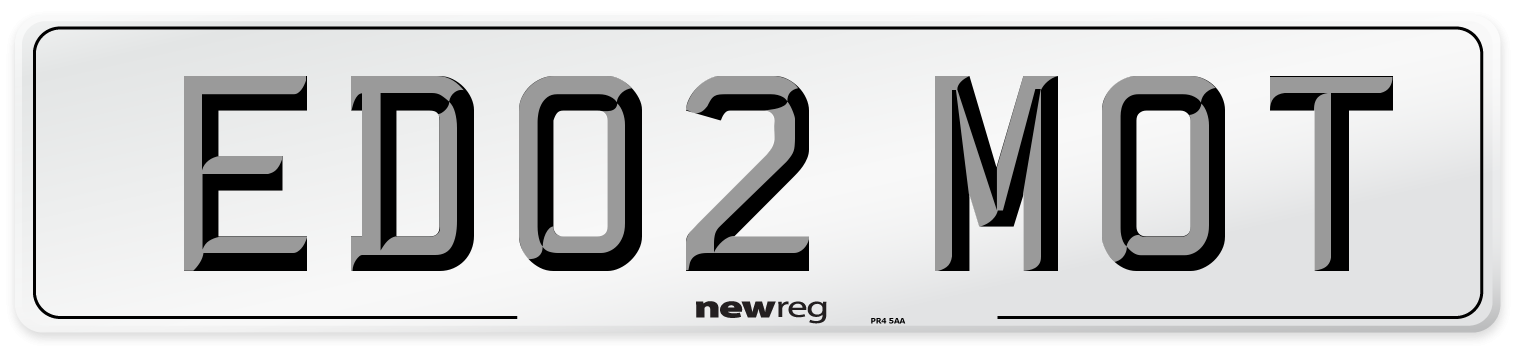 ED02 MOT Front Number Plate