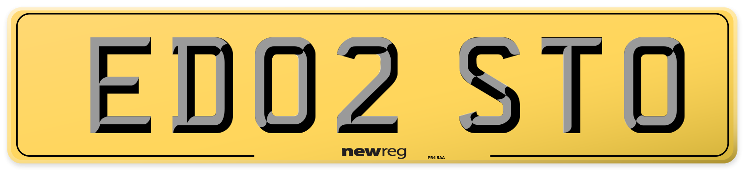 ED02 STO Rear Number Plate