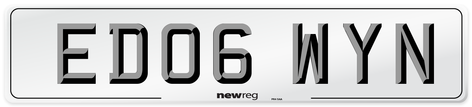 ED06 WYN Front Number Plate