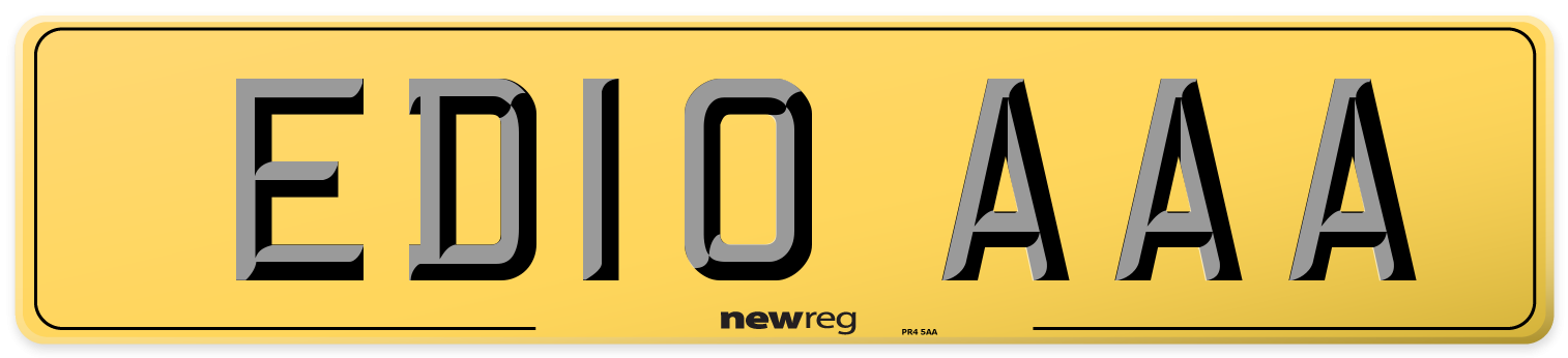 ED10 AAA Rear Number Plate