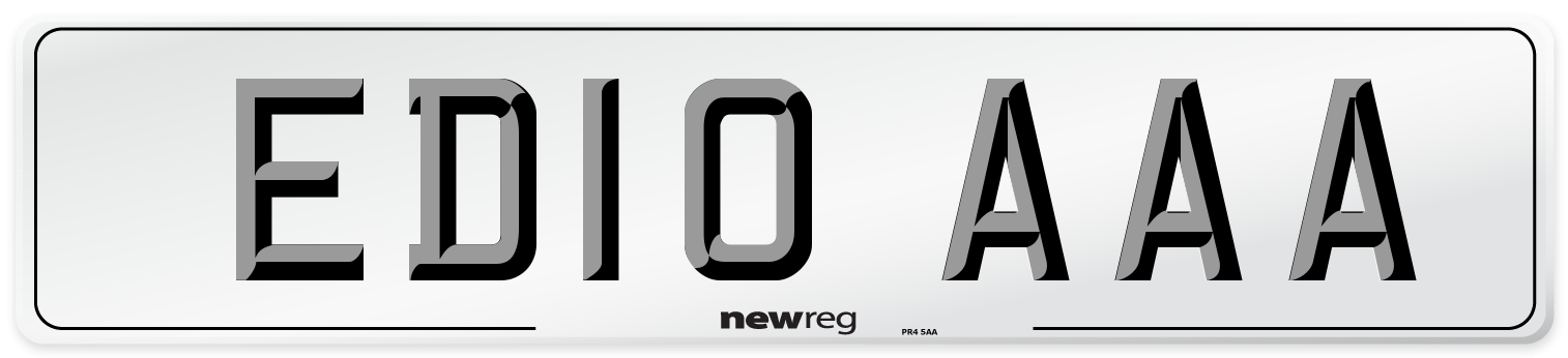 ED10 AAA Front Number Plate