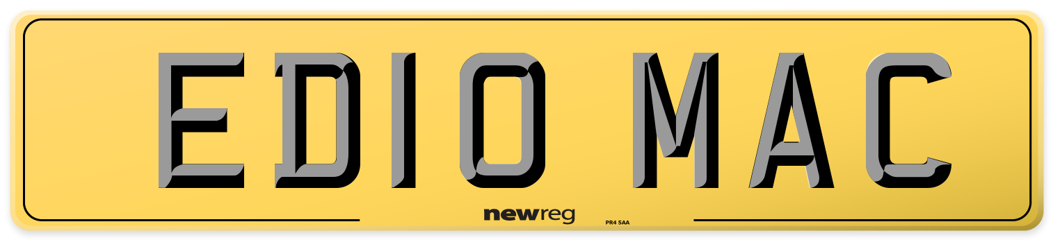 ED10 MAC Rear Number Plate