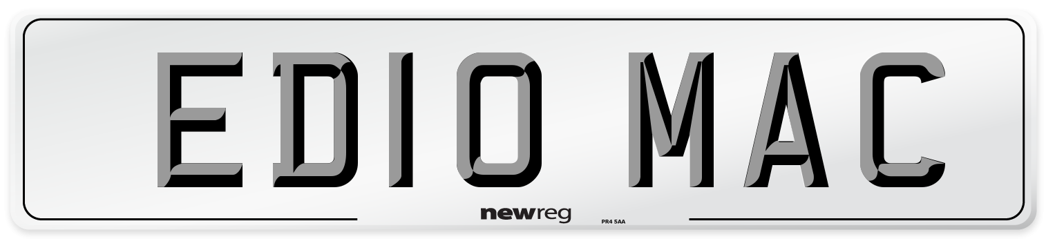 ED10 MAC Front Number Plate