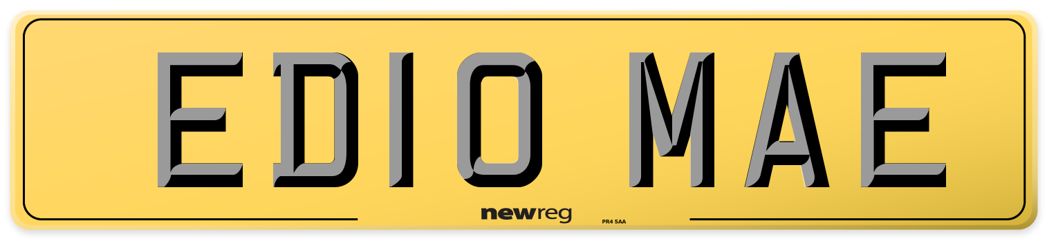 ED10 MAE Rear Number Plate