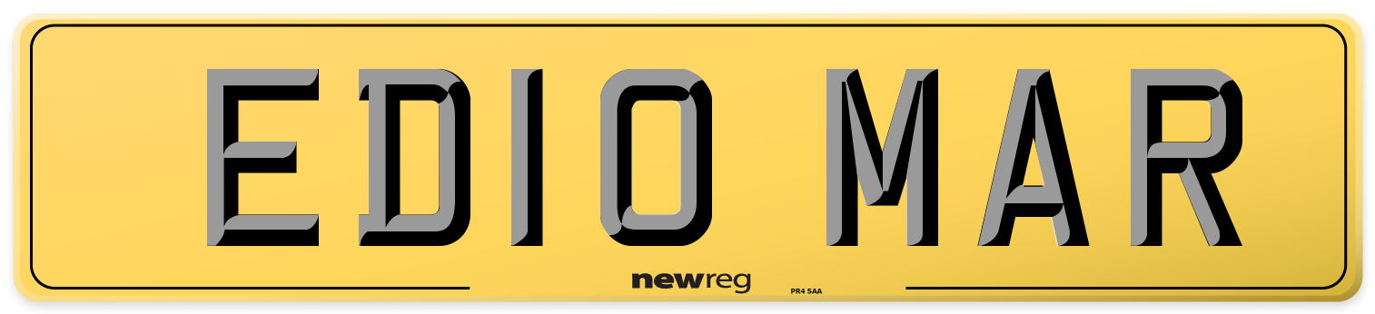 ED10 MAR Rear Number Plate