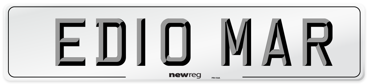 ED10 MAR Front Number Plate