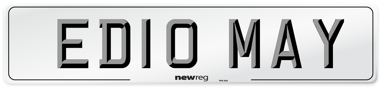 ED10 MAY Front Number Plate