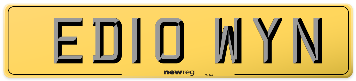 ED10 WYN Rear Number Plate