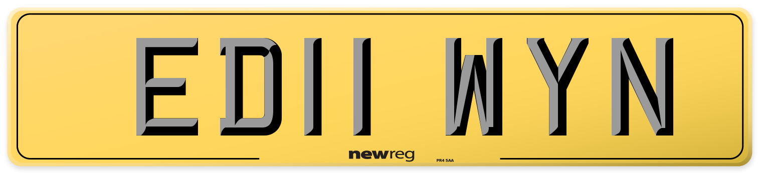 ED11 WYN Rear Number Plate
