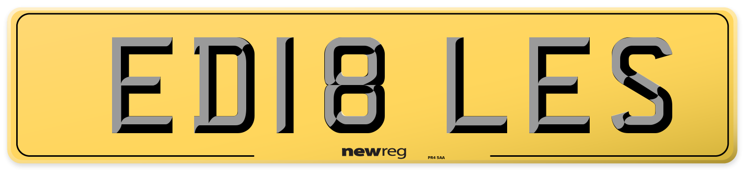 ED18 LES Rear Number Plate