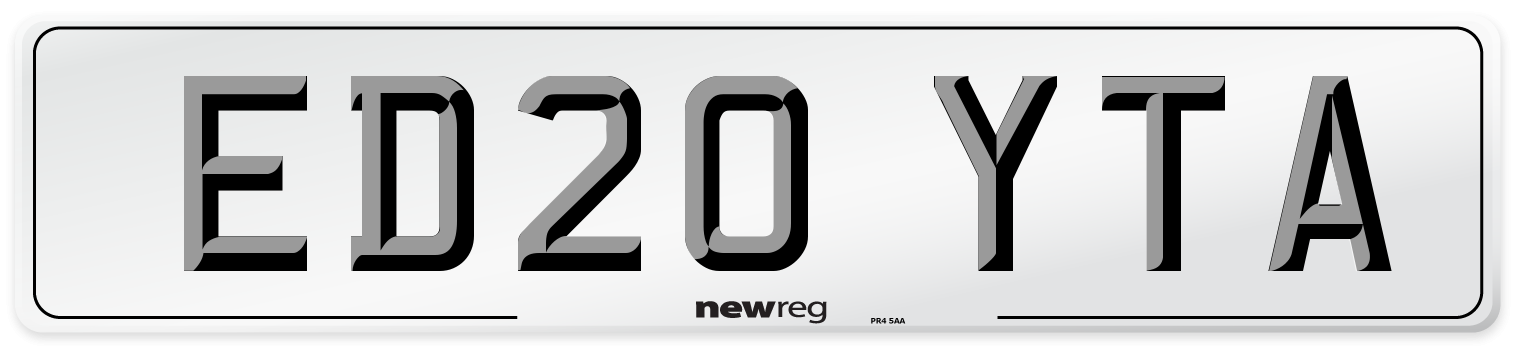 ED20 YTA Front Number Plate