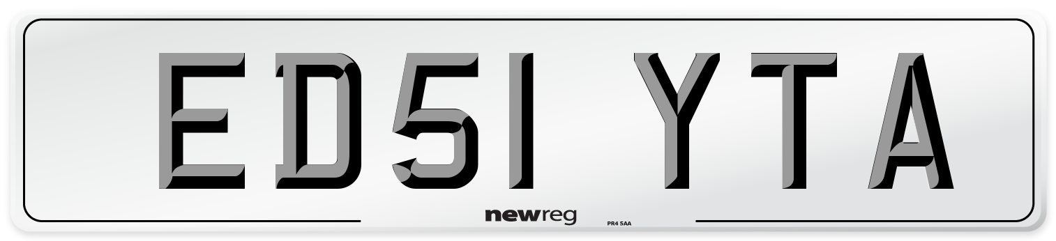 ED51 YTA Front Number Plate