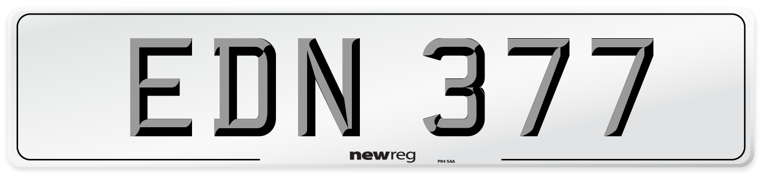 EDN 377 Front Number Plate