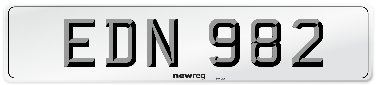 EDN 982 Front Number Plate