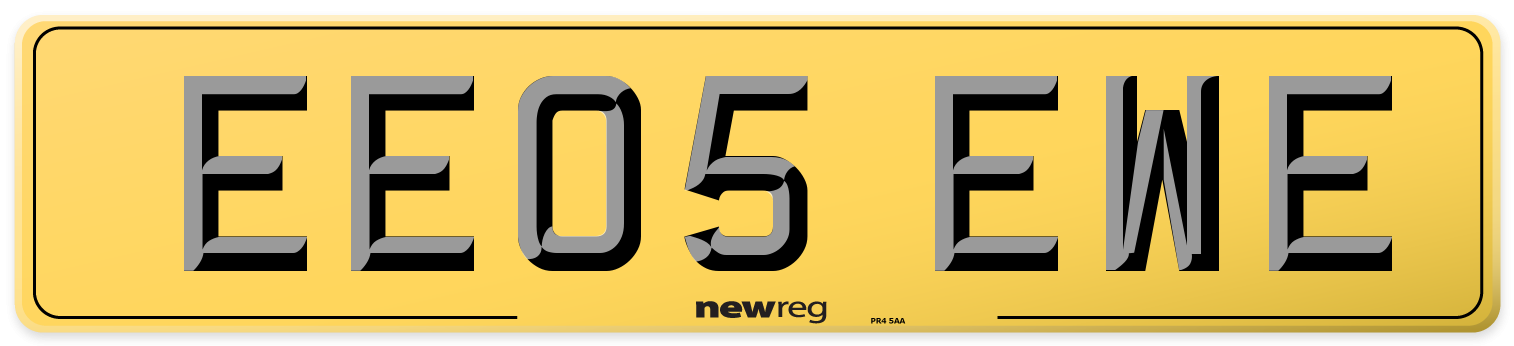 EE05 EWE Rear Number Plate