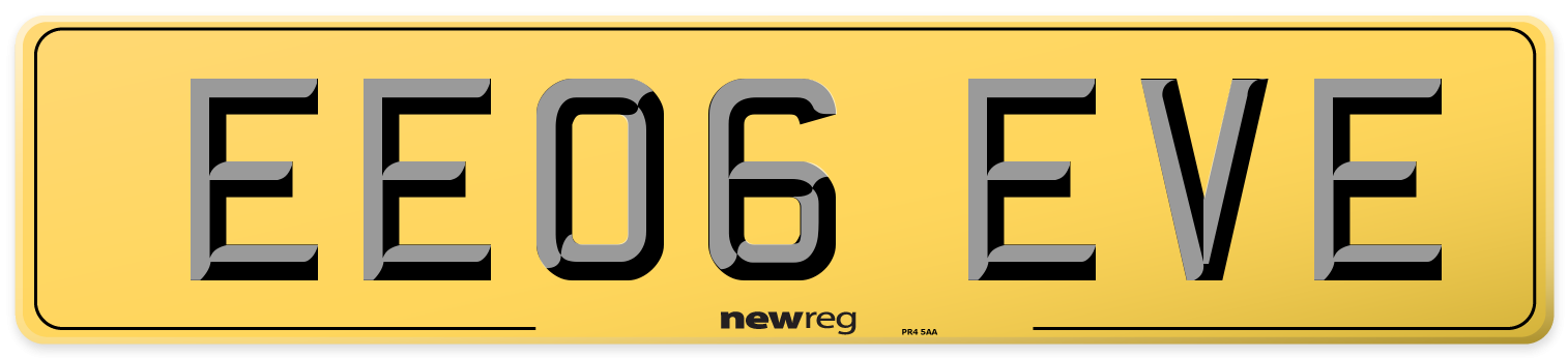 EE06 EVE Rear Number Plate