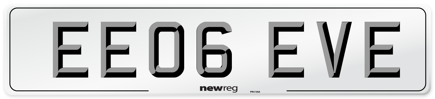 EE06 EVE Front Number Plate
