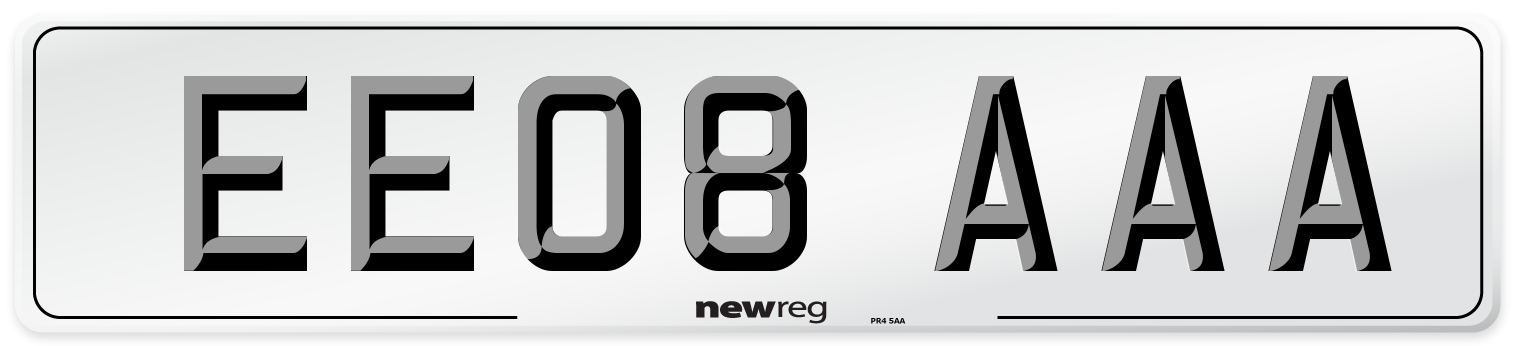 EE08 AAA Front Number Plate