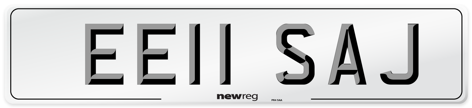 EE11 SAJ Front Number Plate