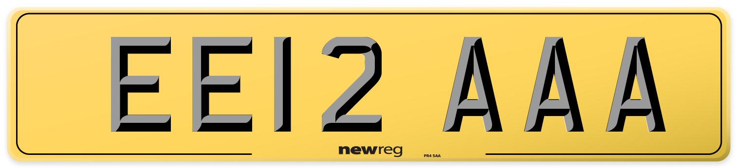 EE12 AAA Rear Number Plate