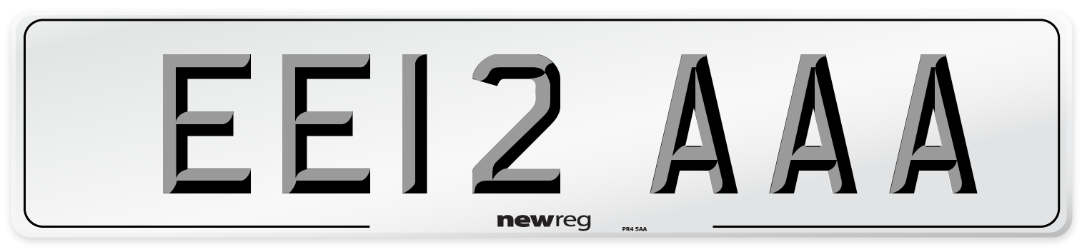 EE12 AAA Front Number Plate