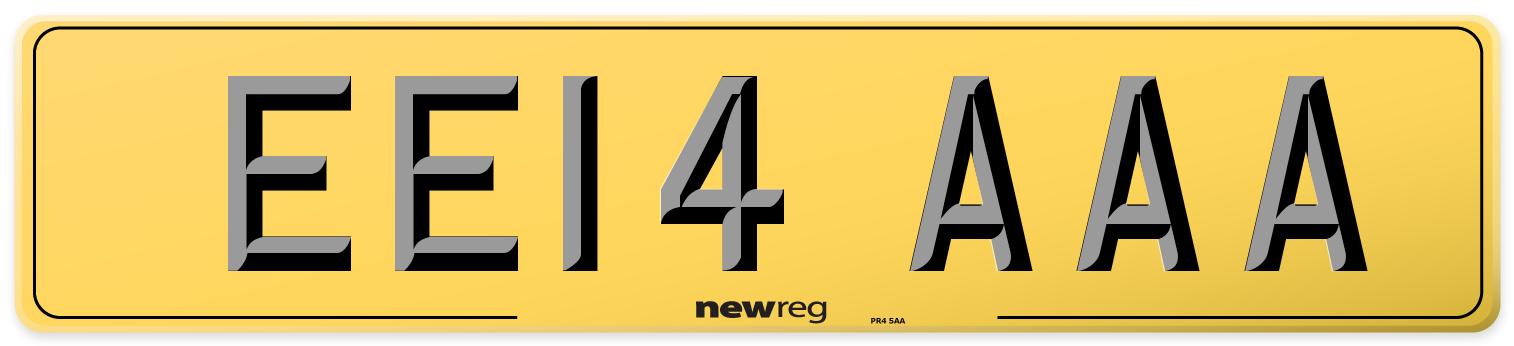 EE14 AAA Rear Number Plate