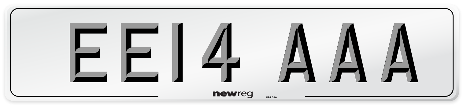 EE14 AAA Front Number Plate