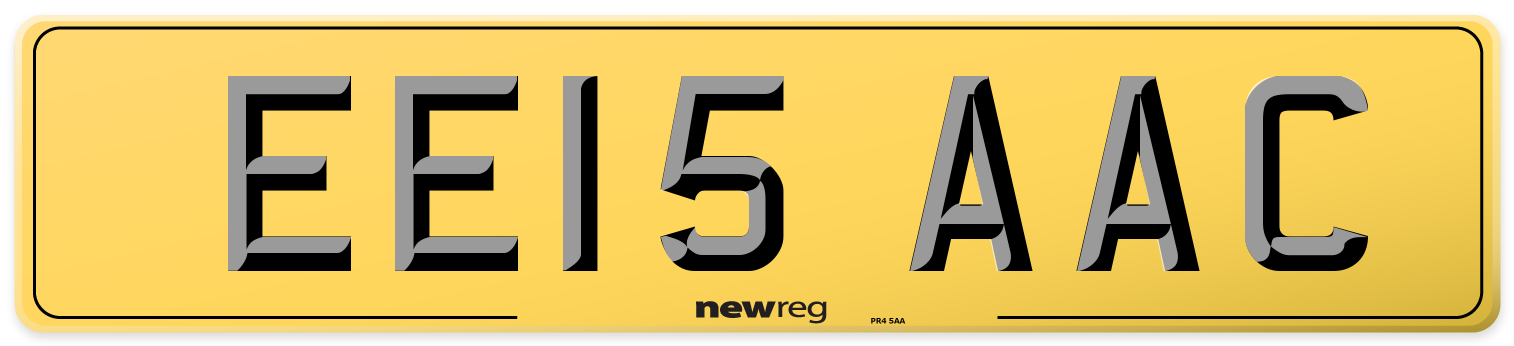 EE15 AAC Rear Number Plate