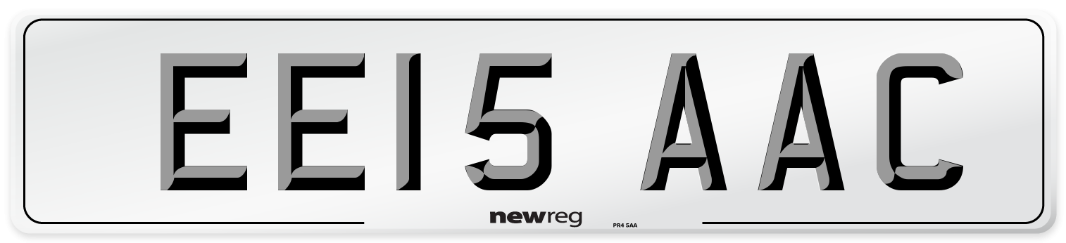 EE15 AAC Front Number Plate