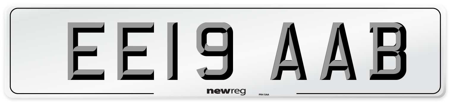 EE19 AAB Front Number Plate