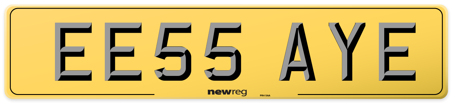 EE55 AYE Rear Number Plate