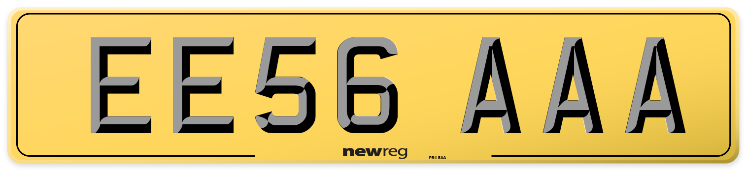 EE56 AAA Rear Number Plate