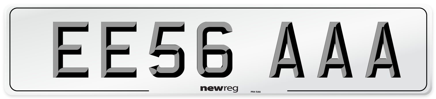 EE56 AAA Front Number Plate