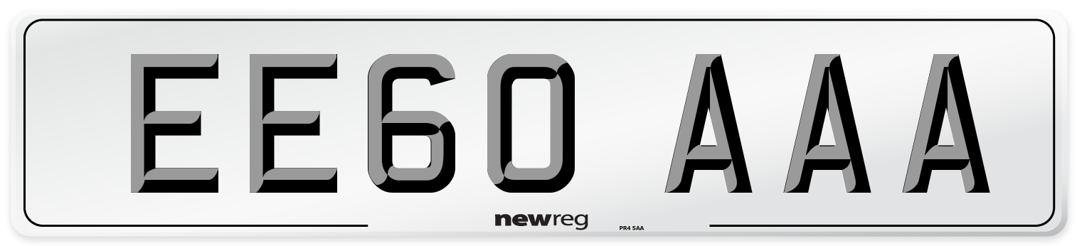 EE60 AAA Front Number Plate