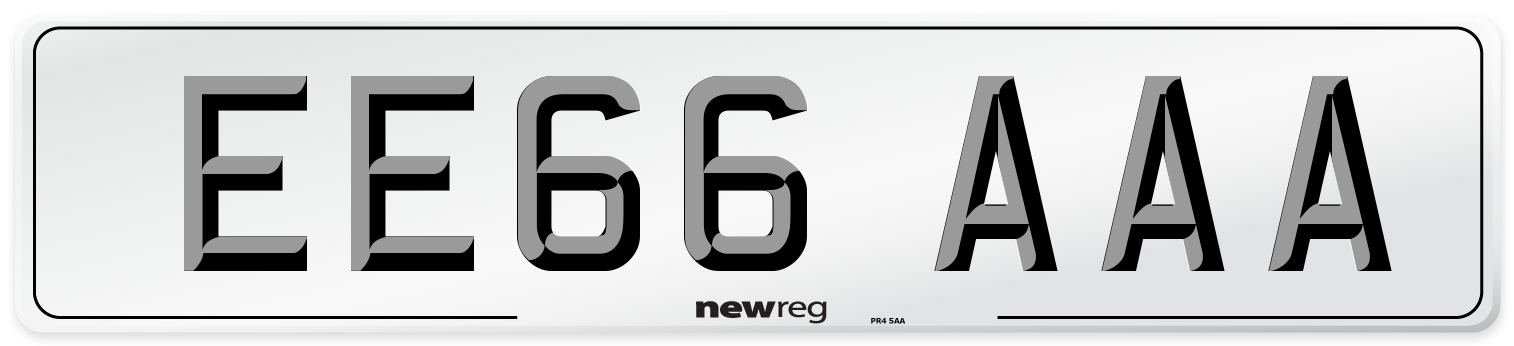 EE66 AAA Front Number Plate