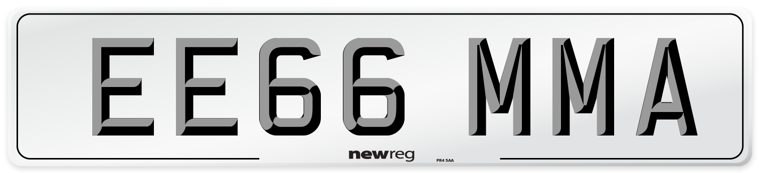 EE66 MMA Front Number Plate