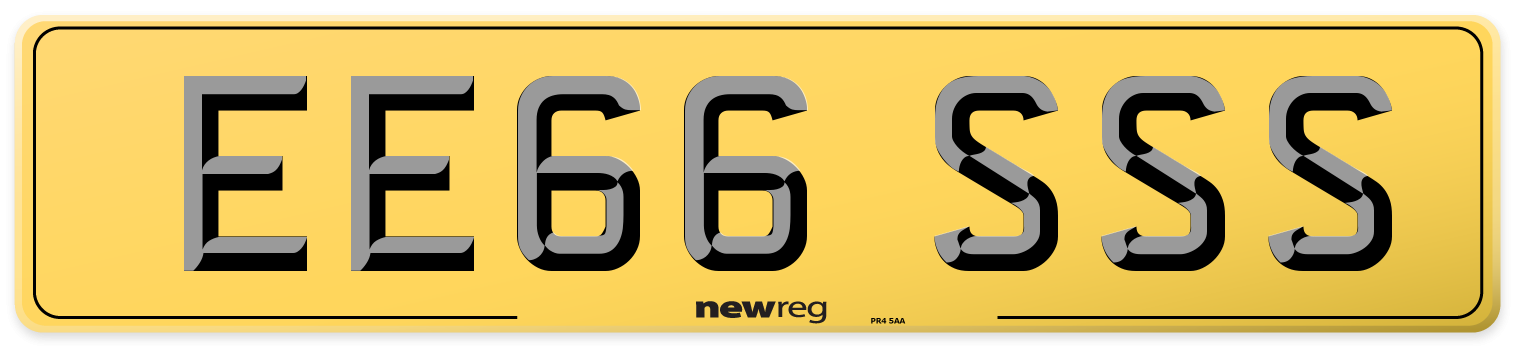 EE66 SSS Rear Number Plate
